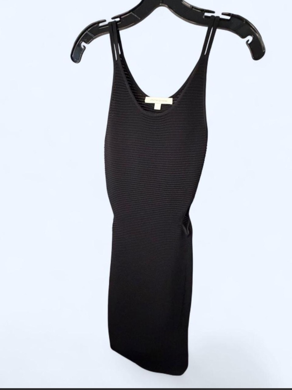 Jonathan Simkhai Black Ribbed Scoop Neck Dress